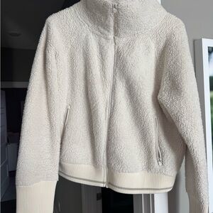 Athleta Cream Sherpa Zip-Up Jacket